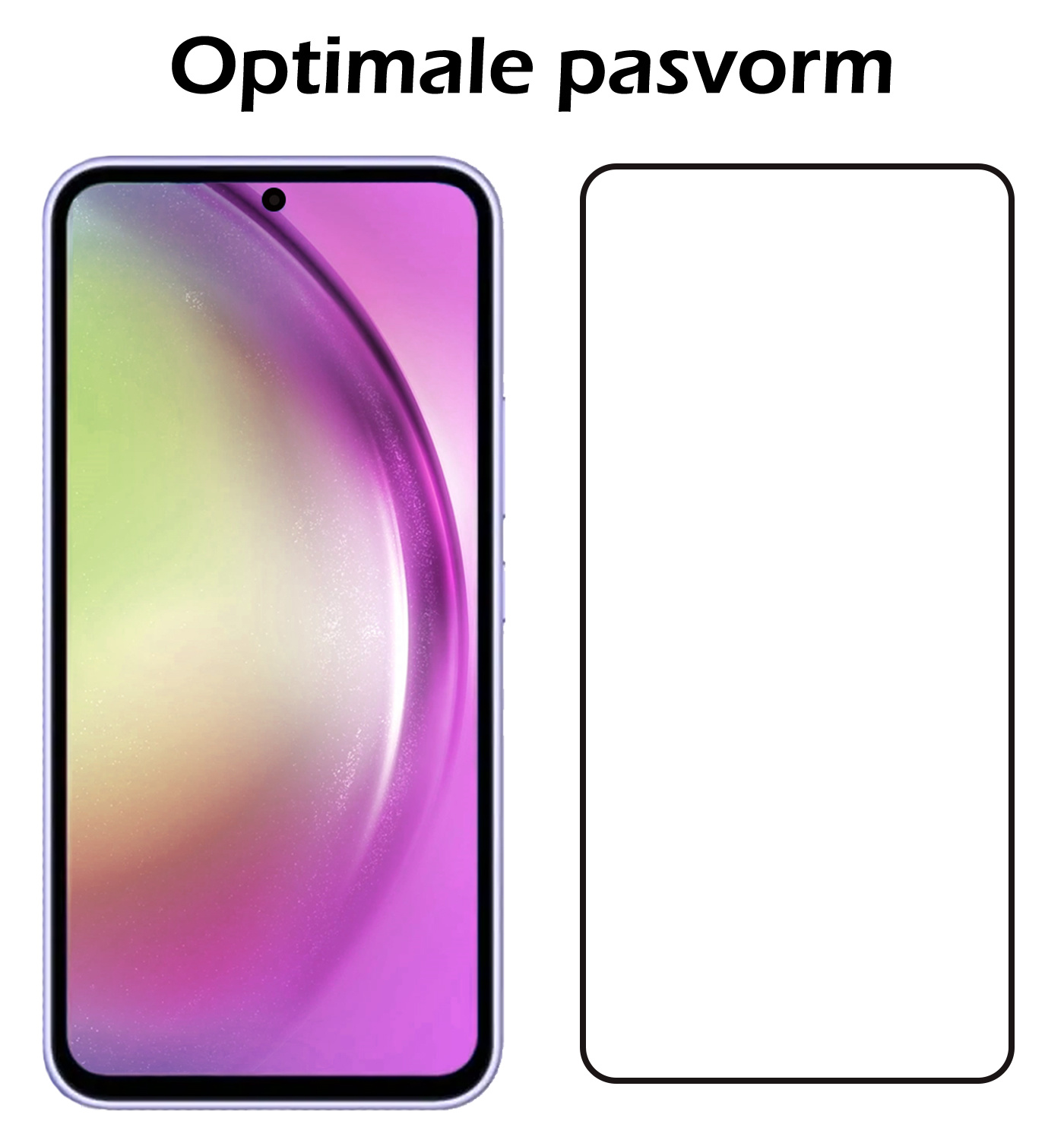 Nomfy Screenprotector Geschikt voor Samsung A54 Screenprotector Bescherm Glas - Screenprotector Geschikt voor Samsung Galaxy A54 Screen Protector Tempered Glass Full Screen Full Cover - 2 PACK