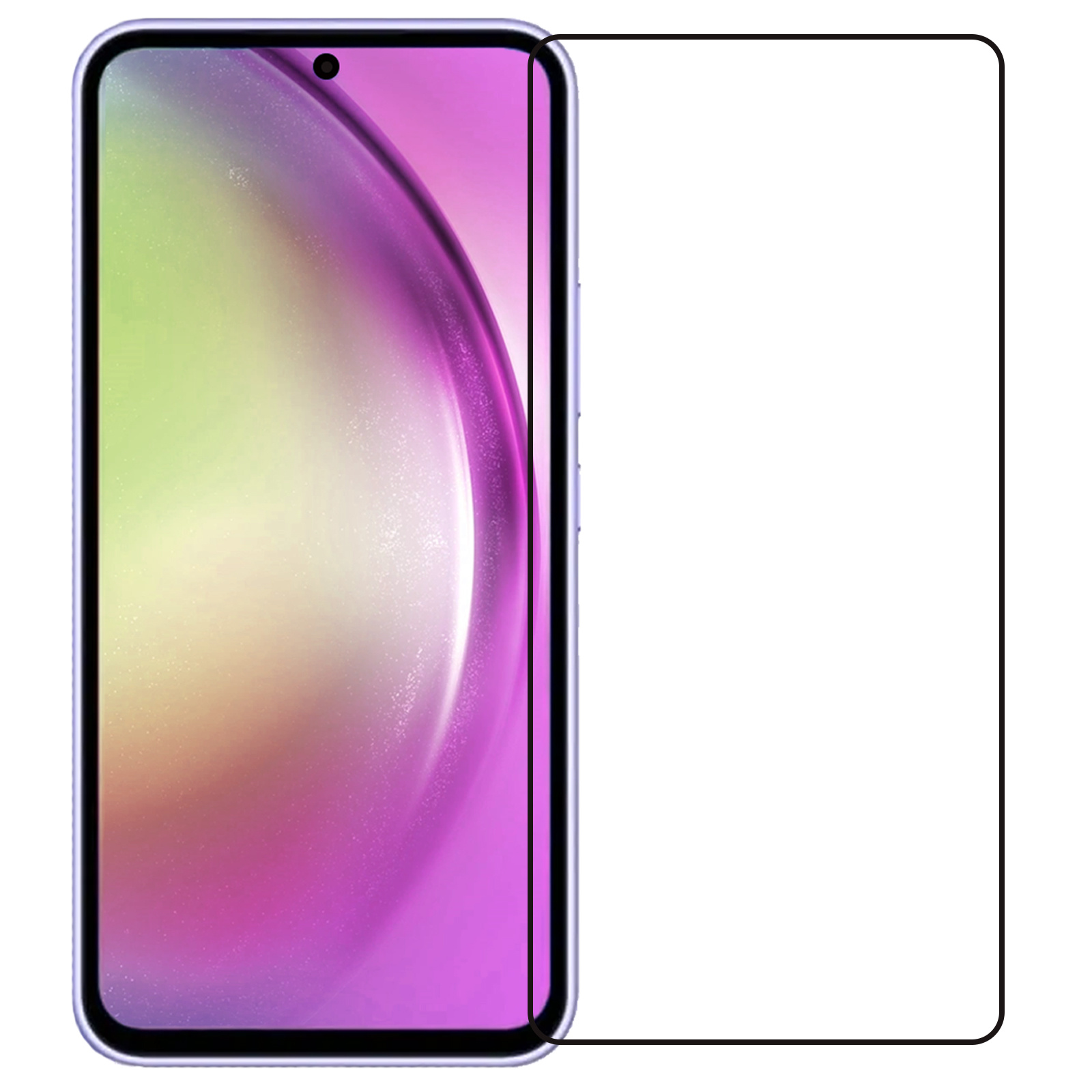 Nomfy Screenprotector Geschikt voor Samsung A54 Screenprotector Bescherm Glas - Screenprotector Geschikt voor Samsung Galaxy A54 Screen Protector Tempered Glass Full Screen Full Cover - 2 PACK