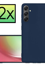 NoXx Hoes Geschikt voor Samsung A54 Hoesje Cover Siliconen Back Case Hoes - Donkerblauw - 2x
