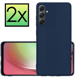 NoXx NoXx Samsung Galaxy A54 Hoesje Siliconen - Donkerblauw - 2 PACK