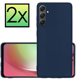 NoXx Samsung Galaxy A54 Hoesje Siliconen - Donkerblauw - 2 PACK