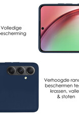NoXx Hoes Geschikt voor Samsung A54 Hoesje Cover Siliconen Back Case Hoes - Donkerblauw - 2x
