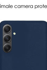NoXx Hoes Geschikt voor Samsung A54 Hoesje Cover Siliconen Back Case Hoes - Donkerblauw - 2x