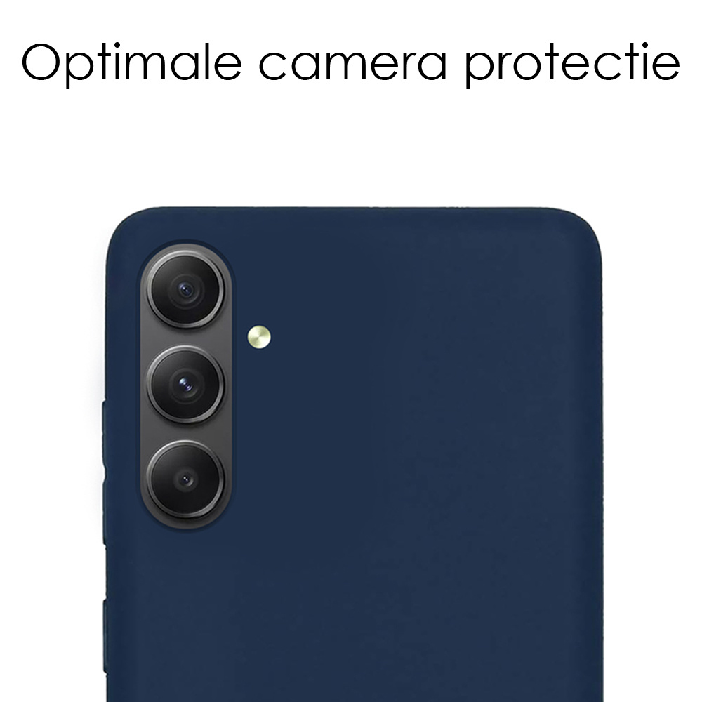 NoXx Hoes Geschikt voor Samsung A54 Hoesje Cover Siliconen Back Case Hoes - Donkerblauw - 2x