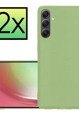 NoXx Hoes Geschikt voor Samsung A54 Hoesje Cover Siliconen Back Case Hoes - Groen - 2x