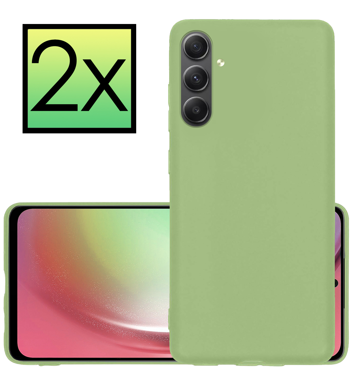 NoXx Hoes Geschikt voor Samsung A54 Hoesje Cover Siliconen Back Case Hoes - Groen - 2x
