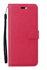Nomfy Hoesje Geschikt voor Samsung A54 Hoes Bookcase Flipcase Book Cover - Hoes Geschikt voor Samsung Galaxy A54 Hoesje Book Case - Donkerroze