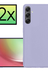 NoXx Hoes Geschikt voor Samsung A54 Hoesje Cover Siliconen Back Case Hoes - Lila - 2x