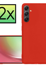 NoXx Hoes Geschikt voor Samsung A54 Hoesje Cover Siliconen Back Case Hoes - Rood - 2x