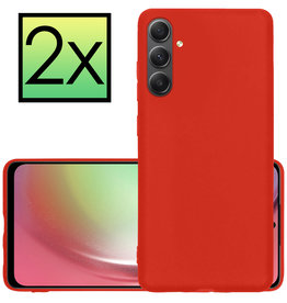 NoXx Samsung Galaxy A54 Hoesje Siliconen - Rood - 2 PACK