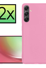 NoXx Hoes Geschikt voor Samsung A54 Hoesje Cover Siliconen Back Case Hoes - Lichtroze - 2x