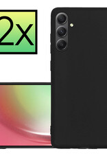 NoXx Hoes Geschikt voor Samsung A54 Hoesje Cover Siliconen Back Case Hoes - Zwart - 2x