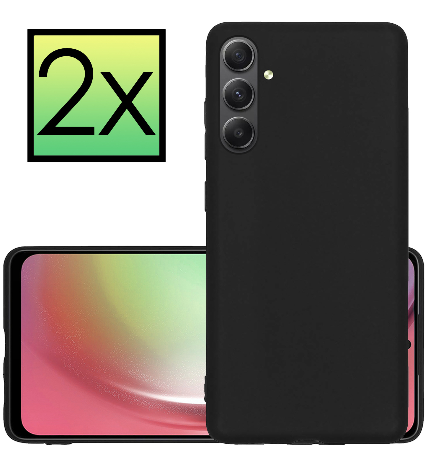 NoXx Hoes Geschikt voor Samsung A54 Hoesje Cover Siliconen Back Case Hoes - Zwart - 2x