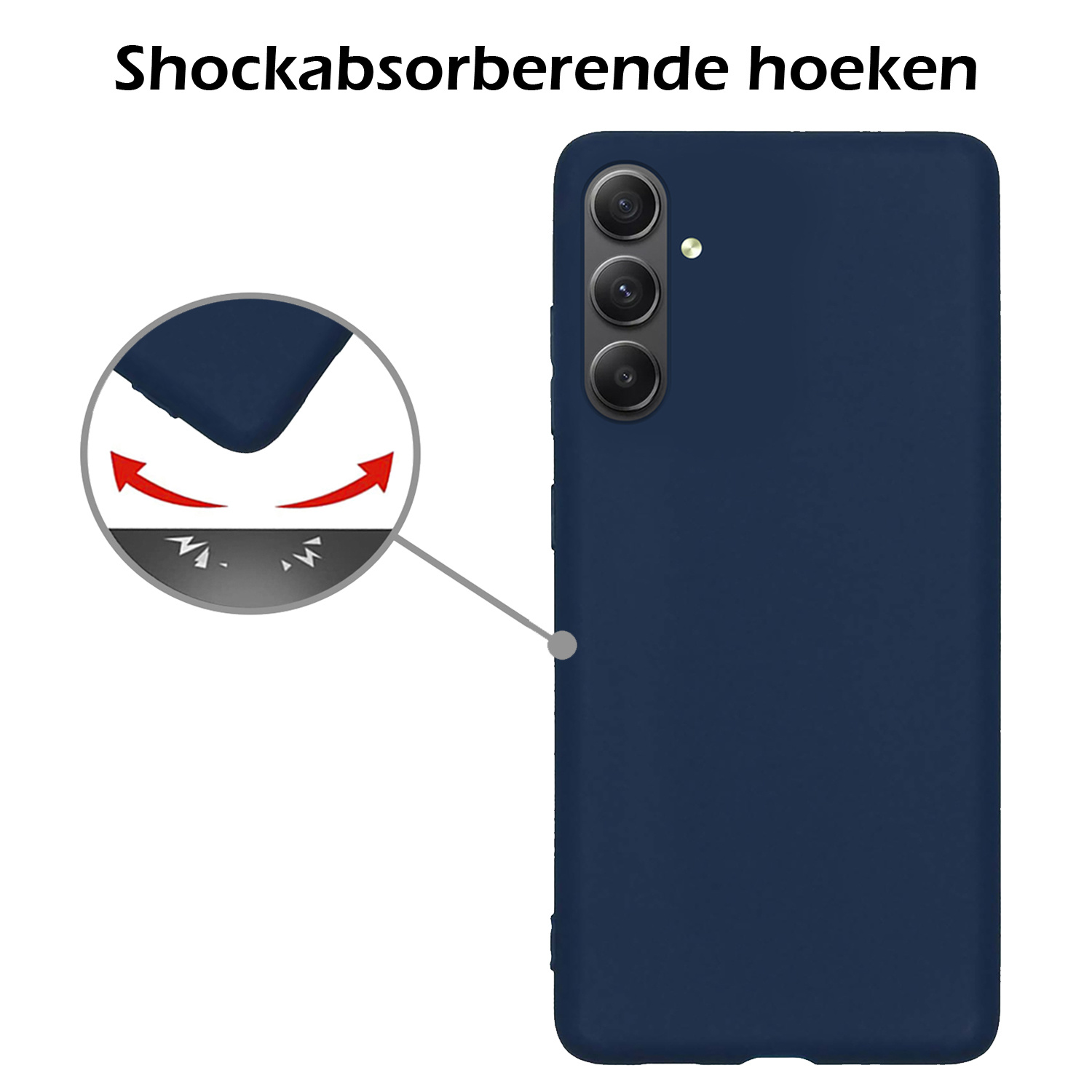 Nomfy Hoesje Geschikt voor Samsung A54 Hoesje Siliconen Cover Case - Hoes Geschikt voor Samsung Galaxy A54 Hoes Back Case - Donkerblauw