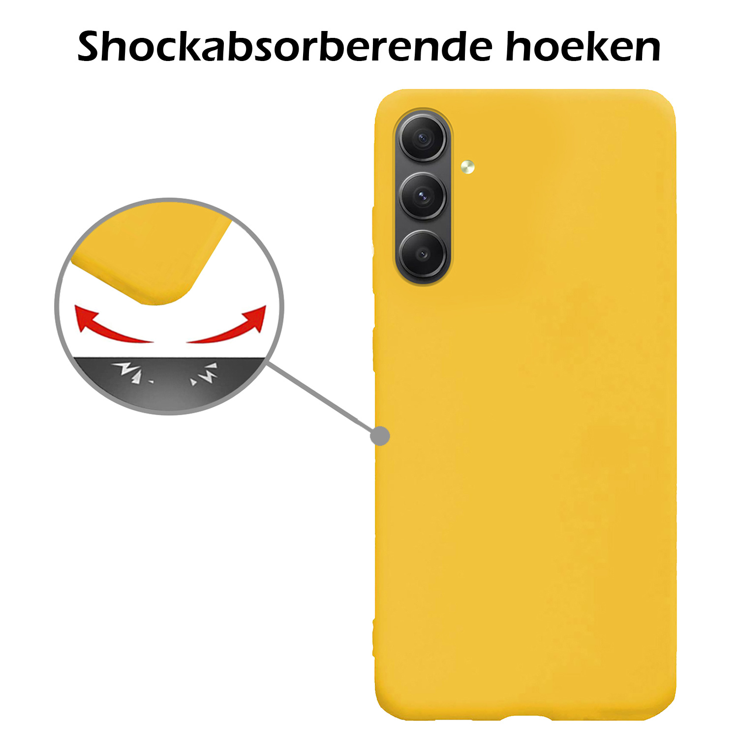 Nomfy Hoesje Geschikt voor Samsung A54 Hoesje Siliconen Cover Case - Hoes Geschikt voor Samsung Galaxy A54 Hoes Back Case - Geel