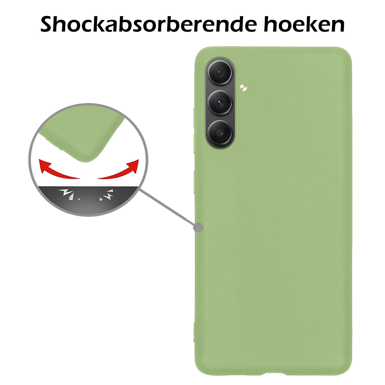 Nomfy Hoesje Geschikt voor Samsung A54 Hoesje Siliconen Cover Case - Hoes Geschikt voor Samsung Galaxy A54 Hoes Back Case - Groen