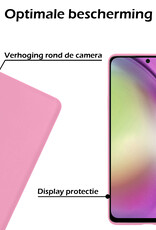Nomfy Samsung A54 Hoesje Siliconen Case Back Cover - Samsung Galaxy A54 Hoes Cover Silicone - Licht Roze