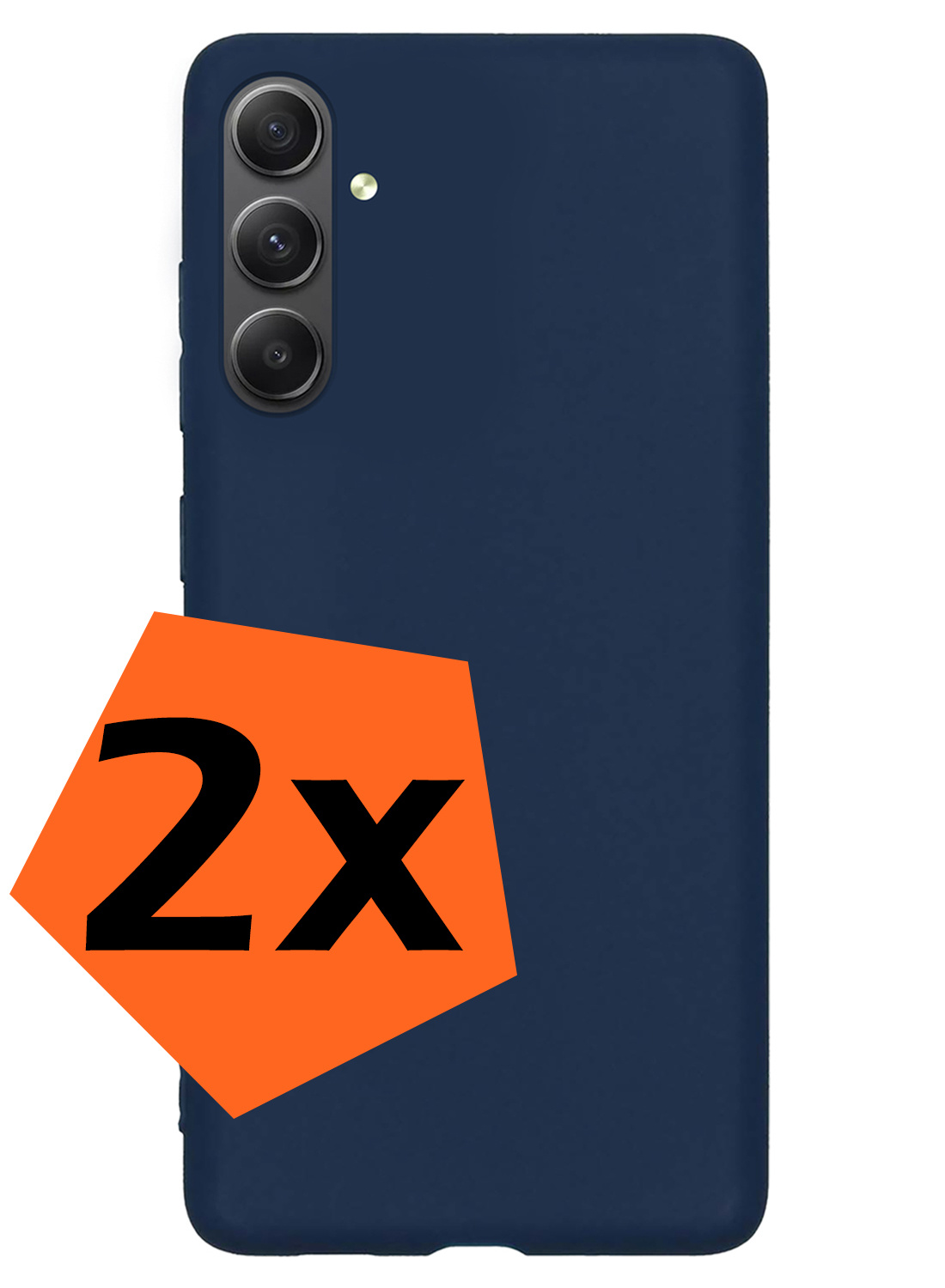 Nomfy Hoesje Geschikt voor Samsung A54 Hoesje Siliconen Cover Case - Hoes Geschikt voor Samsung Galaxy A54 Hoes Back Case - 2-PACK - Donkerblauw