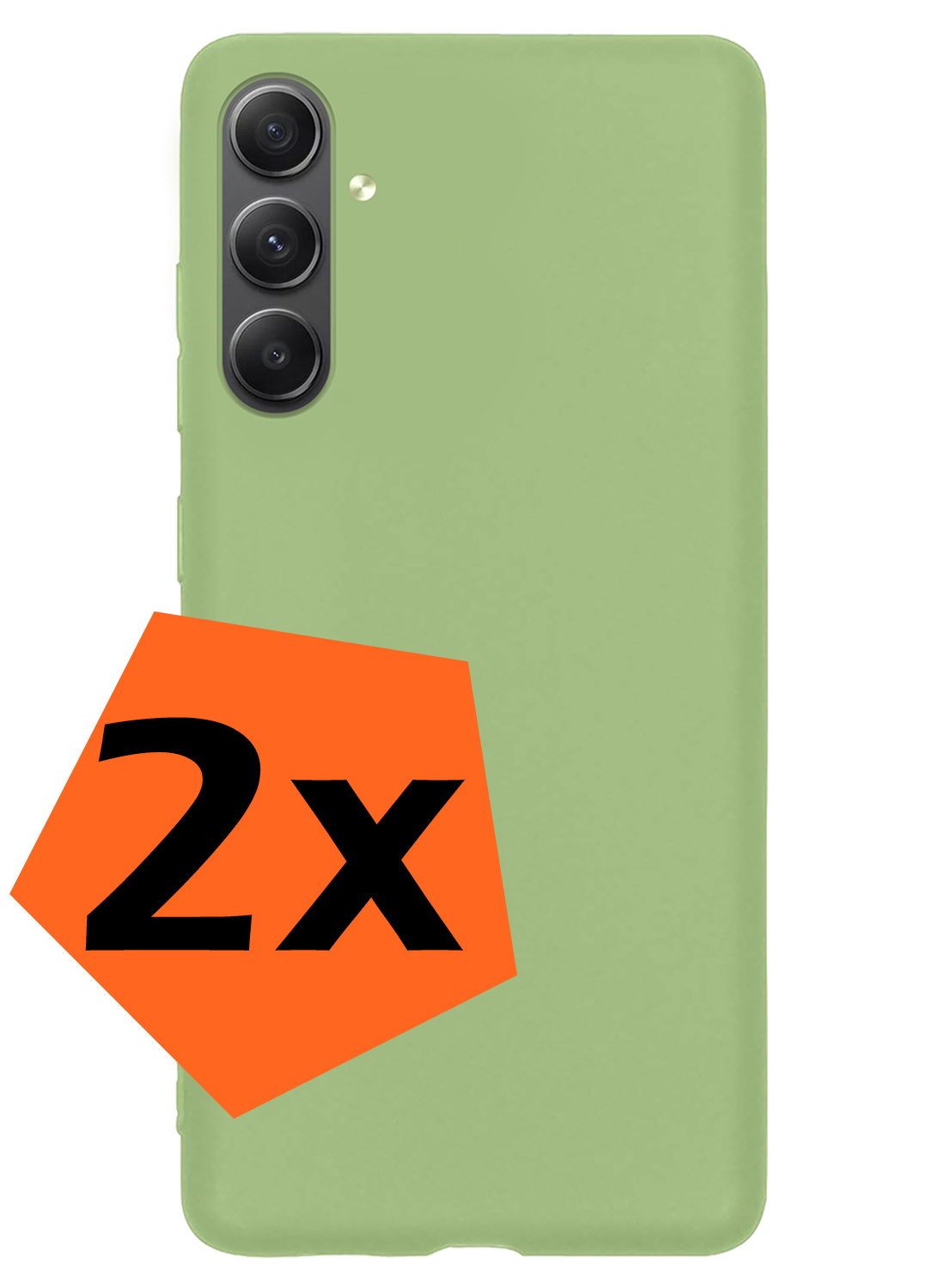 Nomfy Hoesje Geschikt voor Samsung A54 Hoesje Siliconen Cover Case - Hoes Geschikt voor Samsung Galaxy A54 Hoes Back Case - 2-PACK - Groen