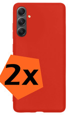 Nomfy Hoesje Geschikt voor Samsung A54 Hoesje Siliconen Cover Case - Hoes Geschikt voor Samsung Galaxy A54 Hoes Back Case - 2-PACK - Rood