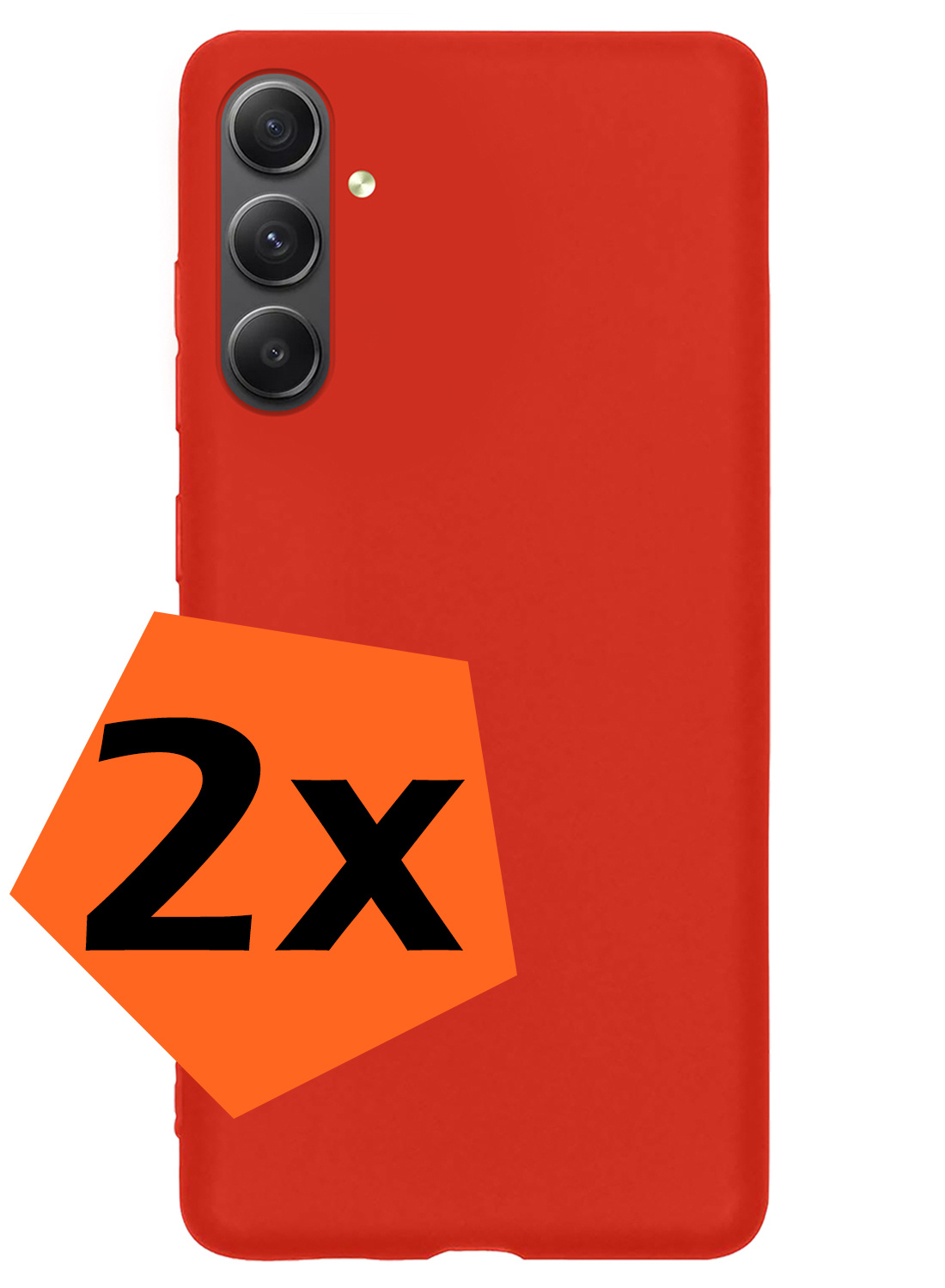 Nomfy Hoesje Geschikt voor Samsung A54 Hoesje Siliconen Cover Case - Hoes Geschikt voor Samsung Galaxy A54 Hoes Back Case - 2-PACK - Rood