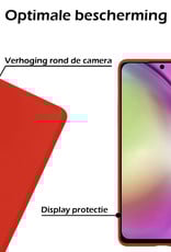 Nomfy Hoesje Geschikt voor Samsung A54 Hoesje Siliconen Cover Case - Hoes Geschikt voor Samsung Galaxy A54 Hoes Back Case - 2-PACK - Rood