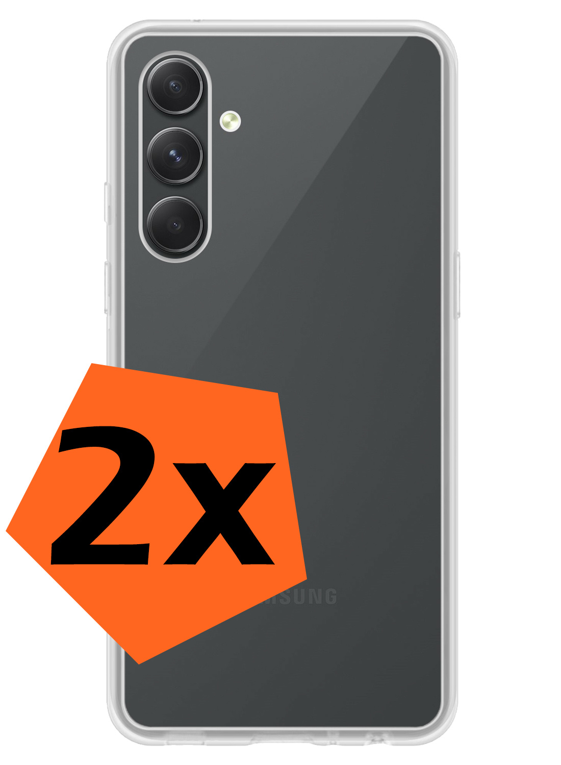 Nomfy Hoesje Geschikt voor Samsung A54 Hoesje Siliconen Cover Case - Hoes Geschikt voor Samsung Galaxy A54 Hoes Back Case - 2-PACK - Transparant
