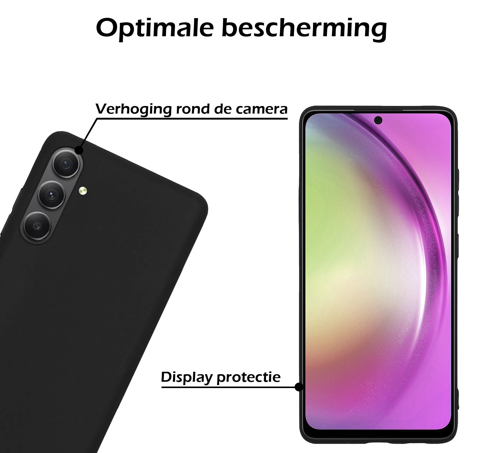Nomfy Hoesje Geschikt voor Samsung A54 Hoesje Siliconen Cover Case - Hoes Geschikt voor Samsung Galaxy A54 Hoes Back Case - 2-PACK - Zwart