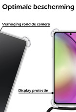 Nomfy Hoesje Geschikt voor Samsung A54 Hoesje Shock Proof Transparant Met Telefoonketting Case Shock Koord - Hoesje Geschikt voor Samsung Galaxy A54 Shock Proof Case Met Koord - Transparant