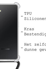 BASEY. Hoes Geschikt voor Samsung A54 Hoesje Shock Proof Case Met Koord Shock Hoes Met Koord - Hoesje Geschikt voor Samsung Galaxy A54 Hoes Cover Met Koord - Transparant