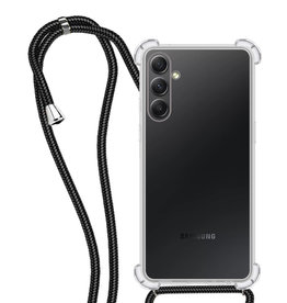 NoXx NoXx Samsung Galaxy A34 Hoesje Transparant Shockproof Met Zwart Koord