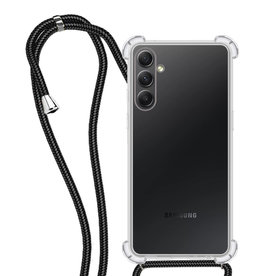 NoXx Samsung Galaxy A34 Hoesje Transparant Shockproof Met Zwart Koord