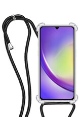 NoXx Hoes Geschikt voor Samsung A34 Hoesje Transparant Met Telefoonkoord Cover Shock Proof Case Koord Hoes