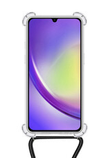 NoXx Hoes Geschikt voor Samsung A34 Hoesje Transparant Met Telefoonkoord Cover Shock Proof Case Koord Hoes