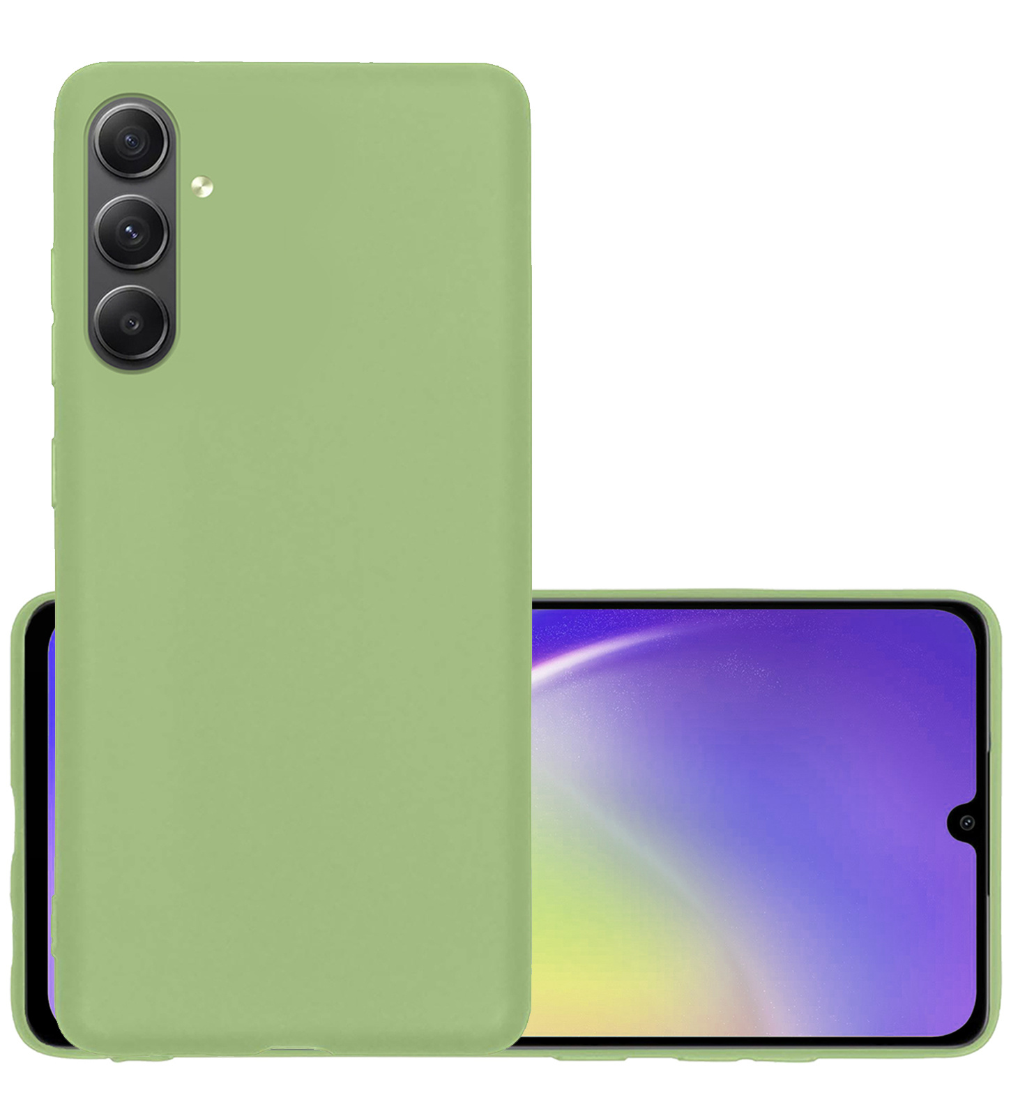 NoXx Hoes Geschikt voor Samsung A34 Hoesje Cover Siliconen Back Case Hoes - Groen