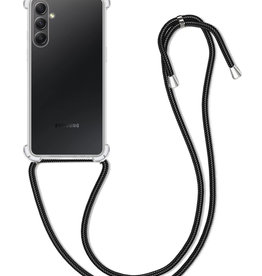 BASEY. Samsung Galaxy A34 Hoesje Transparant Shockproof Met Zwart Koord