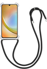 BASEY. Hoes Geschikt voor Samsung A34 Hoesje Shock Proof Case Met Koord Shock Hoes Met Koord - Hoesje Geschikt voor Samsung Galaxy A34 Hoes Cover Met Koord - Transparant