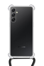 BASEY. Hoes Geschikt voor Samsung A34 Hoesje Shock Proof Case Met Koord Shock Hoes Met Koord - Hoesje Geschikt voor Samsung Galaxy A34 Hoes Cover Met Koord - Transparant