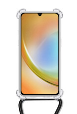 BASEY. Hoes Geschikt voor Samsung A34 Hoesje Shock Proof Case Met Koord Shock Hoes Met Koord - Hoesje Geschikt voor Samsung Galaxy A34 Hoes Cover Met Koord - Transparant