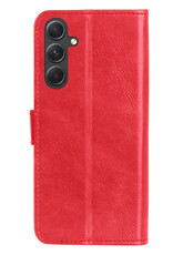 BASEY. Hoes Geschikt voor Samsung A34 Hoesje Bookcase Hoes Flip Case Book Cover Met Screenprotector - Hoesje Geschikt voor Samsung Galaxy A34 Hoes Book Case Hoesje - Rood