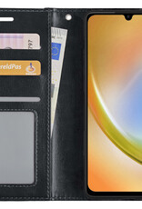 BASEY. Hoes Geschikt voor Samsung A34 Hoesje Bookcase Hoes Flip Case Book Cover Met Screenprotector - Hoesje Geschikt voor Samsung Galaxy A34 Hoes Book Case Hoesje - Zwart