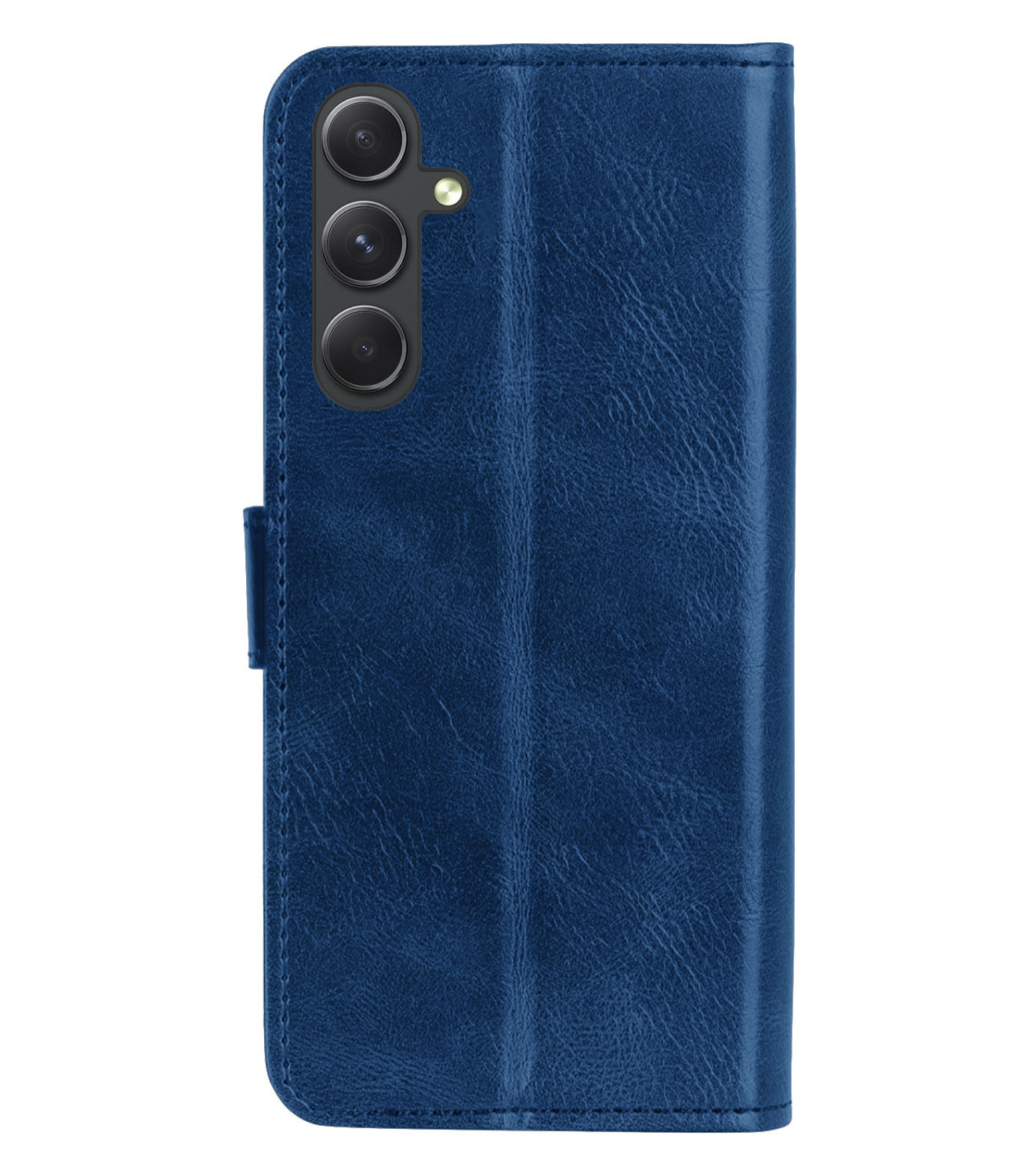 BASEY. Hoes Geschikt voor Samsung A34 Hoesje Bookcase Hoes Flip Case Book Cover Met 2x Screenprotector - Hoesje Geschikt voor Samsung Galaxy A34 Hoes Book Case Hoesje - Donkerblauw