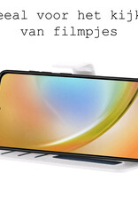 BASEY. Hoes Geschikt voor Samsung A34 Hoesje Bookcase Hoes Flip Case Book Cover Met 2x Screenprotector - Hoesje Geschikt voor Samsung Galaxy A34 Hoes Book Case Hoesje - Wit