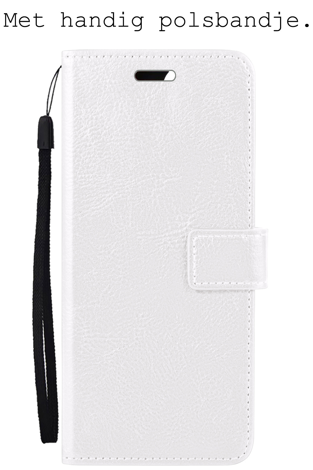 Hoes Geschikt voor Samsung A34 Hoesje Bookcase Hoes Flip Case Book Cover Met 2x Screenprotector - Hoesje Geschikt voor Samsung Galaxy A34 Hoes Book Case Hoesje - Wit