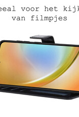 BASEY. Hoes Geschikt voor Samsung A34 Hoesje Bookcase Hoes Flip Case Book Cover Met 2x Screenprotector - Hoesje Geschikt voor Samsung Galaxy A34 Hoes Book Case Hoesje - Zwart