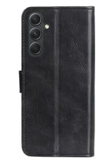 Hoes Geschikt voor Samsung A34 Hoesje Bookcase Hoes Flip Case Book Cover Met 2x Screenprotector - Hoesje Geschikt voor Samsung Galaxy A34 Hoes Book Case Hoesje - Zwart