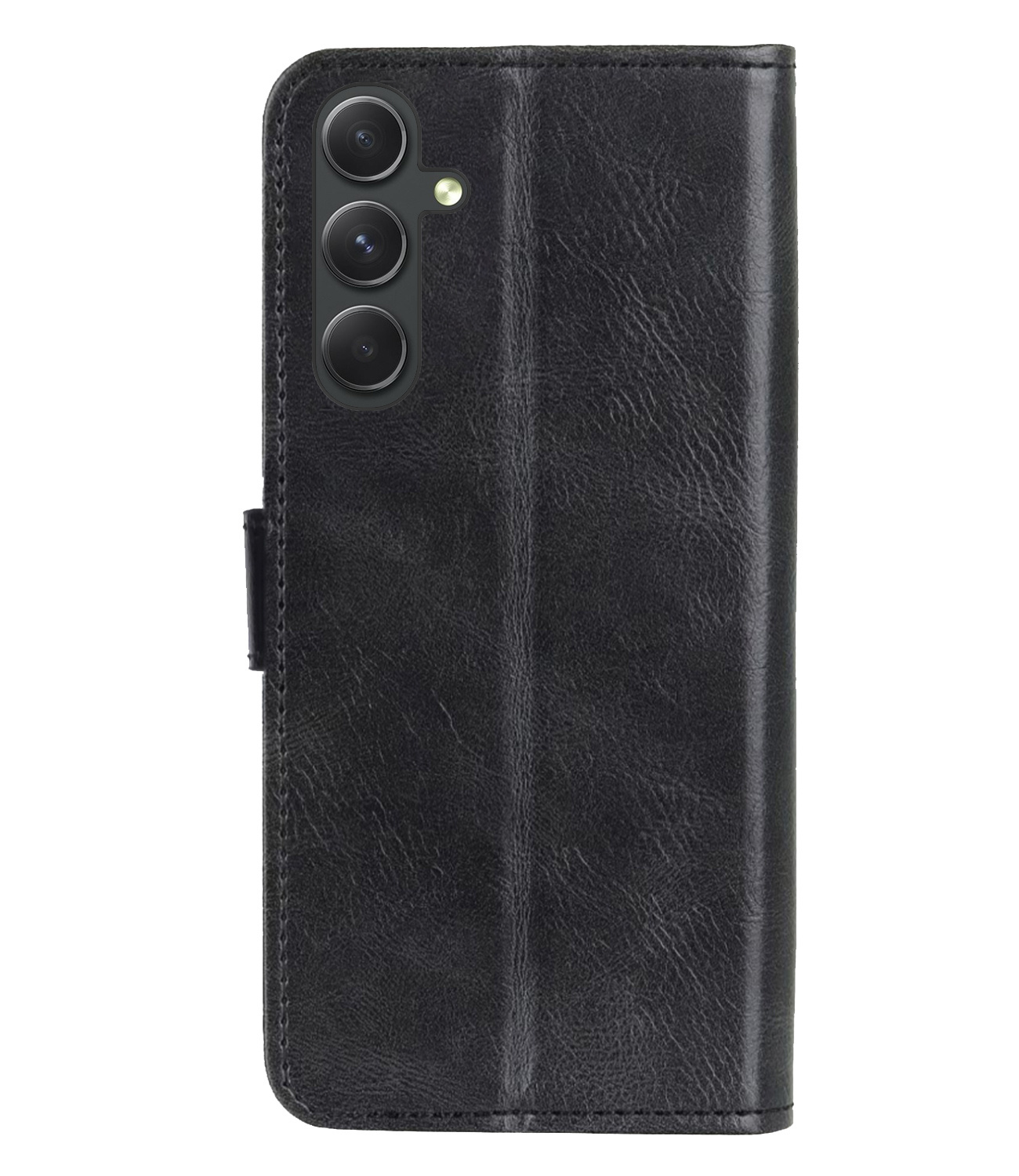 BASEY. Hoes Geschikt voor Samsung A34 Hoesje Bookcase Hoes Flip Case Book Cover Met 2x Screenprotector - Hoesje Geschikt voor Samsung Galaxy A34 Hoes Book Case Hoesje - Zwart