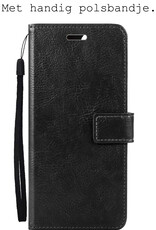 BASEY. Hoes Geschikt voor Samsung A34 Hoesje Bookcase Hoes Flip Case Book Cover Met 2x Screenprotector - Hoesje Geschikt voor Samsung Galaxy A34 Hoes Book Case Hoesje - Zwart