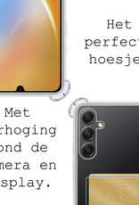 BASEY. Hoes Geschikt voor Samsung A34 Hoesje Shock Proof Case Hoes Met 2x Screenprotector - Hoesje Geschikt voor Samsung Galaxy A34 Hoes Cover Shockproof - Transparant