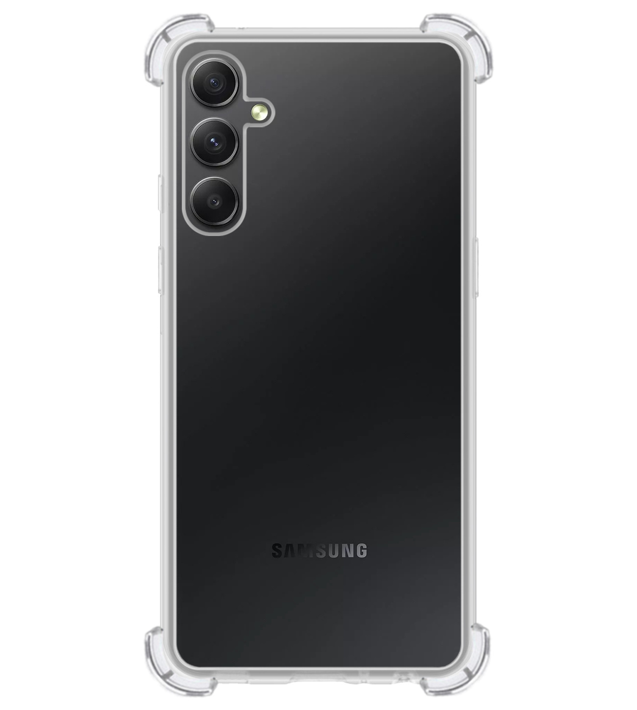 Hoes Geschikt voor Samsung A34 Hoesje Shock Proof Case Hoes Siliconen Met Screenprotector - Hoesje Geschikt voor Samsung Galaxy A34 Hoes Cover Shockproof - Transparant